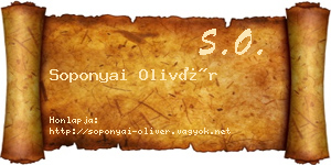 Soponyai Olivér névjegykártya