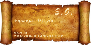 Soponyai Olivér névjegykártya