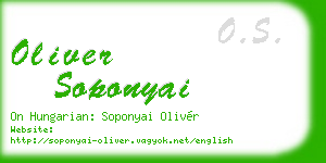 oliver soponyai business card
