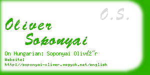 oliver soponyai business card